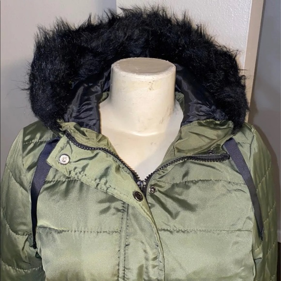 New J2 by JOU JOU Hooded Puffer Olive Jacket - Picture 5 of 12